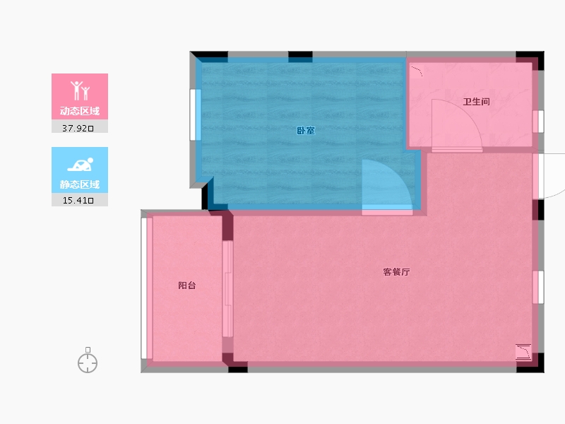 江苏省-苏州市-汇航御园酒店公寓-48.00-户型库-动静分区