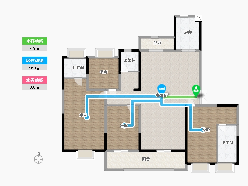 江苏省-南通市-银洲·蝶湖中心悦府-196.00-户型库-动静线