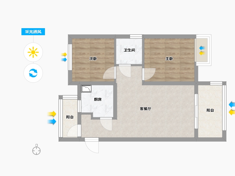 四川省-成都市-新悦府-53.44-户型库-采光通风