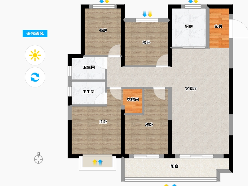 浙江省-台州市-万家之星-99.70-户型库-采光通风