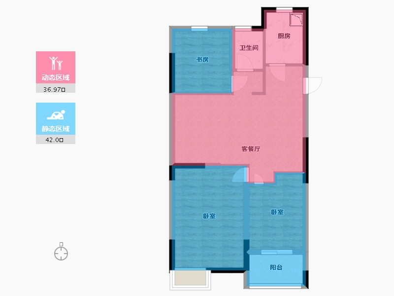 浙江省-嘉兴市-鸿翔·南辰名都-70.36-户型库-动静分区