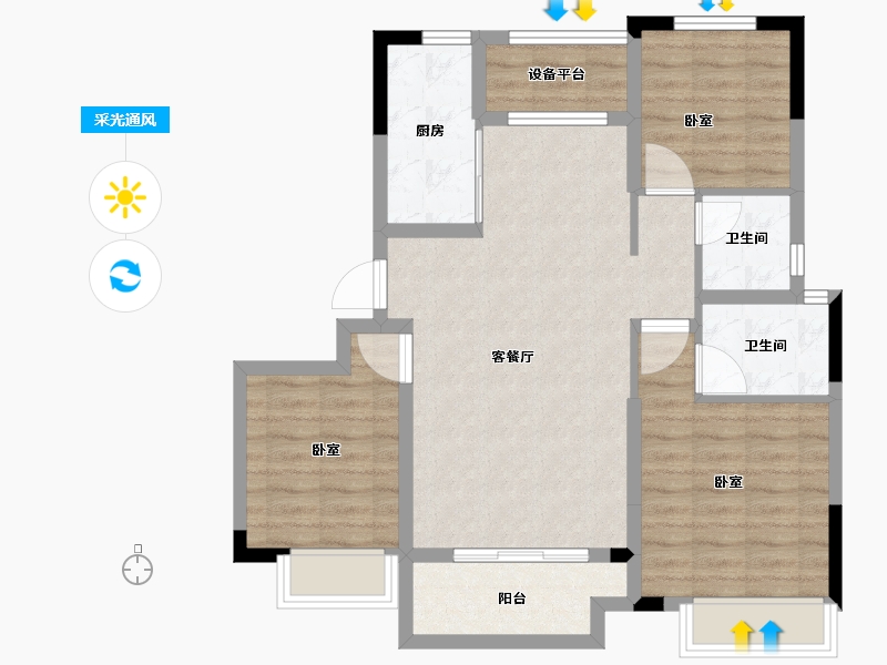 浙江省-湖州市-海伦堡海伦湾-83.01-户型库-采光通风