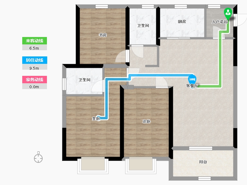 江苏省-南通市-港城·長江府-98.00-户型库-动静线