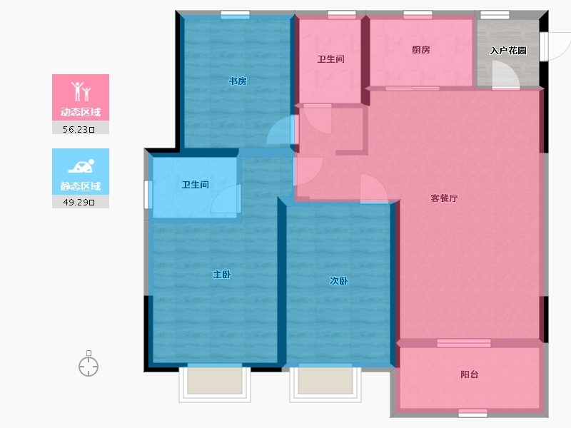 江苏省-南通市-港城·長江府-98.00-户型库-动静分区