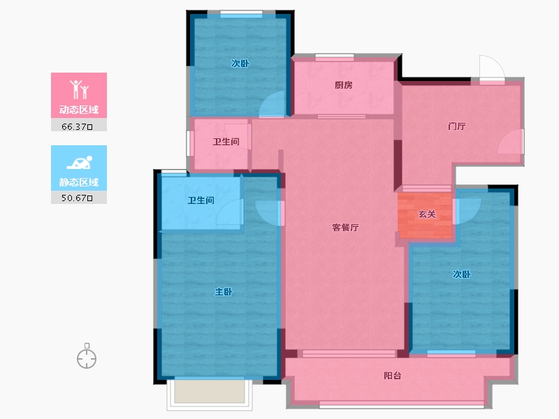 江苏省-苏州市-太湖朗峯-105.01-户型库-动静分区