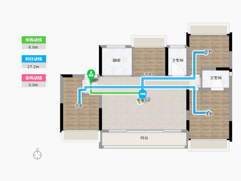 江苏省-苏州市-泊云庭-106.38-户型库-动静线