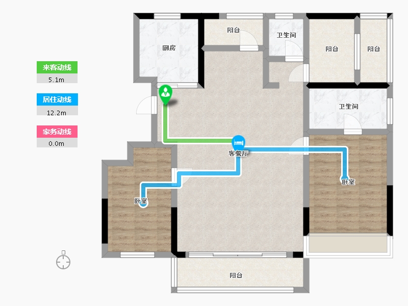 浙江省-宁波市-雅戈尔·嵩江府-108.62-户型库-动静线