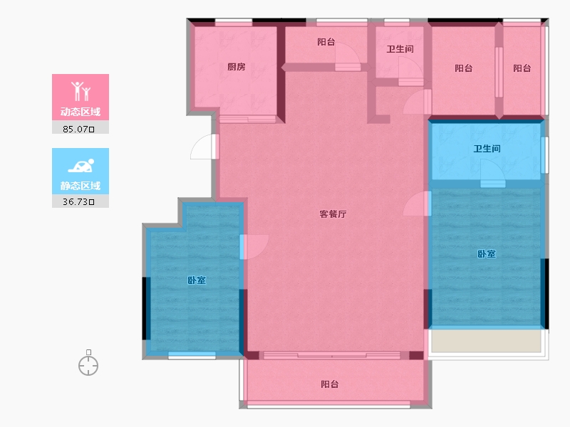 浙江省-宁波市-雅戈尔·嵩江府-108.62-户型库-动静分区