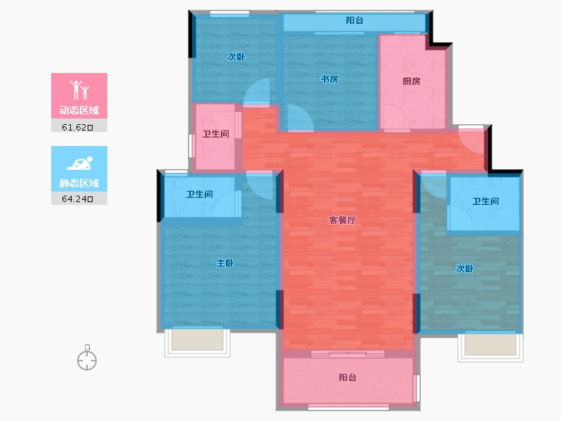 江苏省-扬州市-中海锦苑-112.99-户型库-动静分区