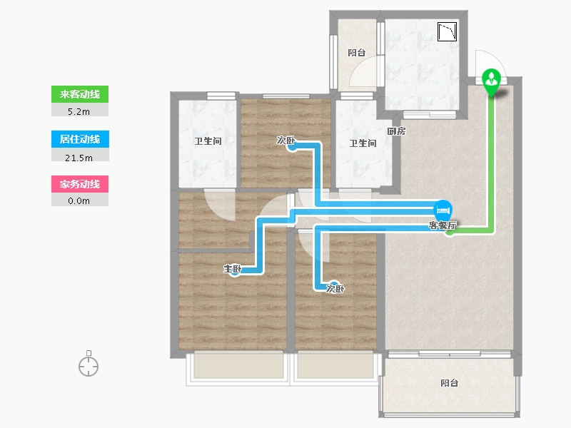 江苏省-苏州市-太仓恒大滨江悦府-88.00-户型库-动静线