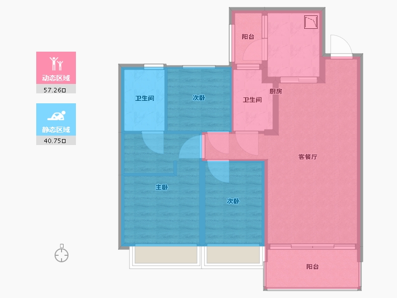 江苏省-苏州市-太仓恒大滨江悦府-88.00-户型库-动静分区