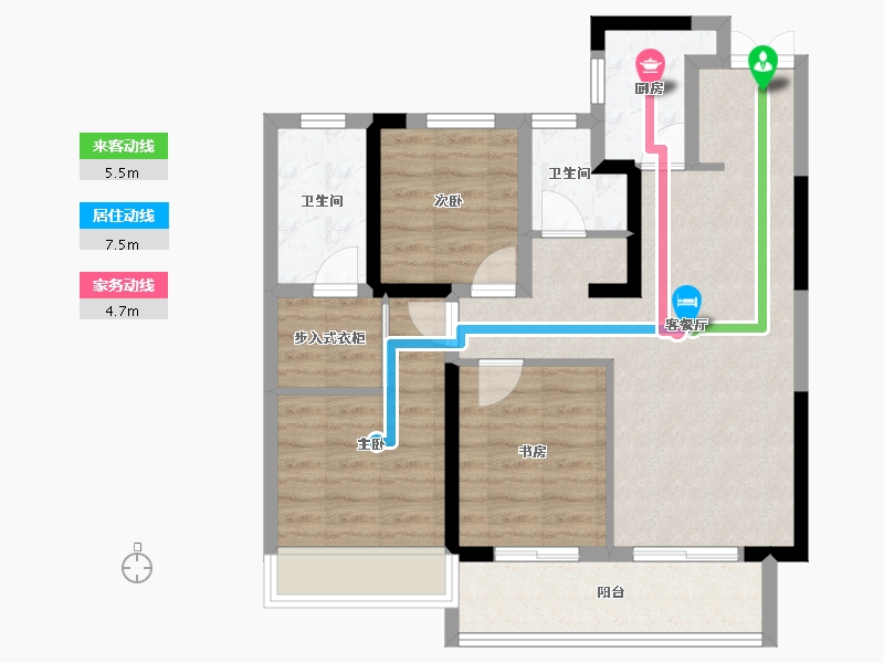 陕西省-安康市-电建地产安康洺悦府-76.22-户型库-动静线