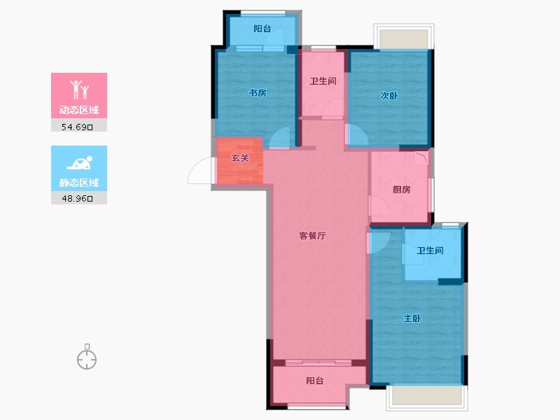 江苏省-无锡市-融侨观邸-92.00-户型库-动静分区