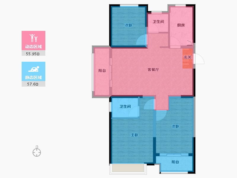 江苏省-无锡市-融侨观邸-102.01-户型库-动静分区