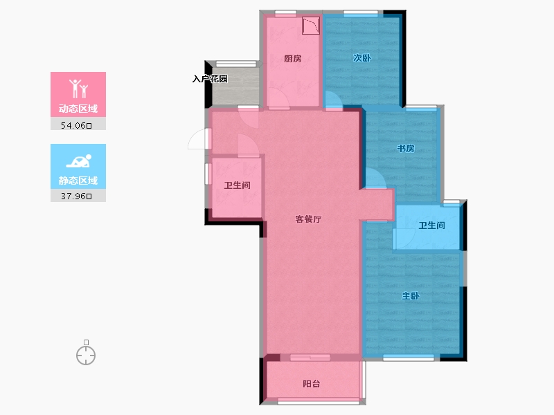 江苏省-淮安市-梧桐公馆-84.09-户型库-动静分区