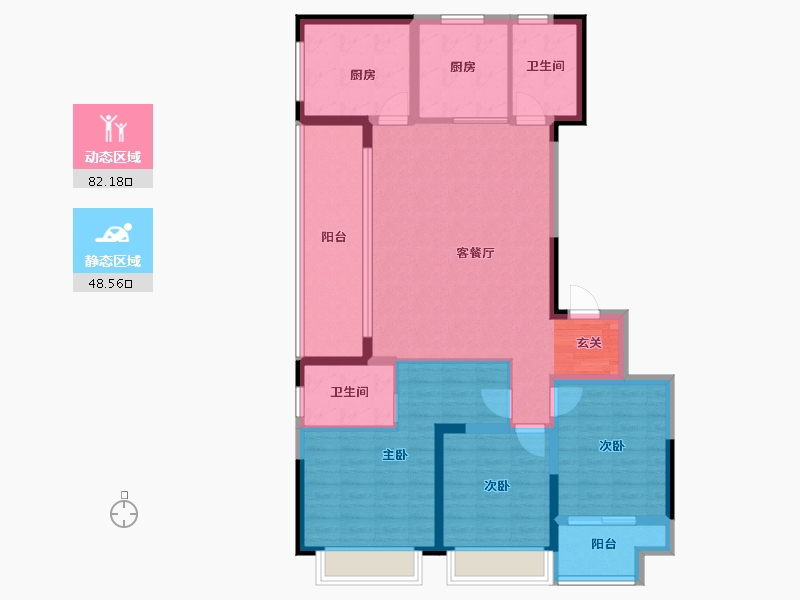 江苏省-苏州市-太湖朗峯-118.00-户型库-动静分区