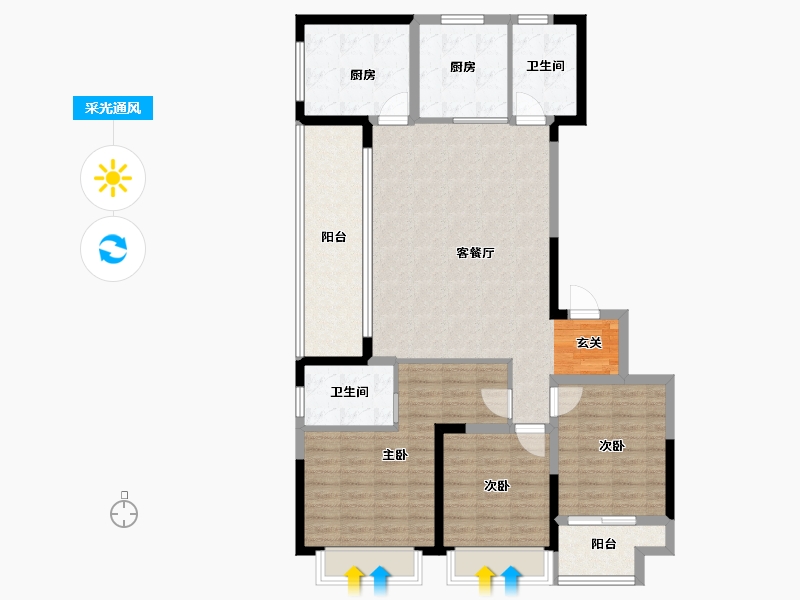 江苏省-苏州市-太湖朗峯-118.00-户型库-采光通风