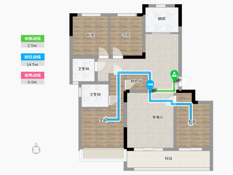 浙江省-温州市-凯迪融创新鹿园-100.00-户型库-动静线