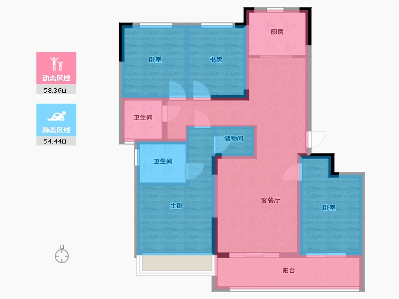 浙江省-温州市-凯迪融创新鹿园-100.00-户型库-动静分区