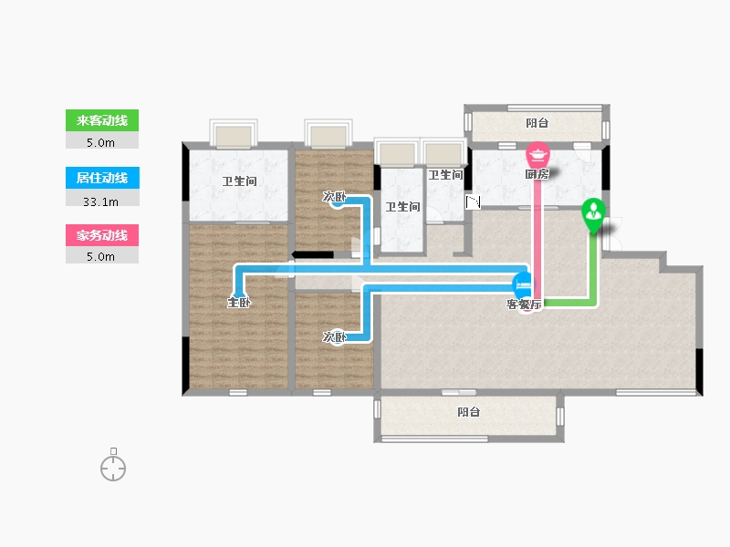 江苏省-南通市-春风里-156.18-户型库-动静线