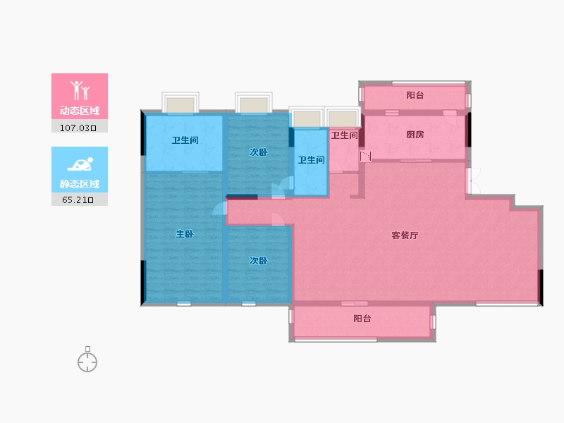 江苏省-南通市-春风里-156.18-户型库-动静分区