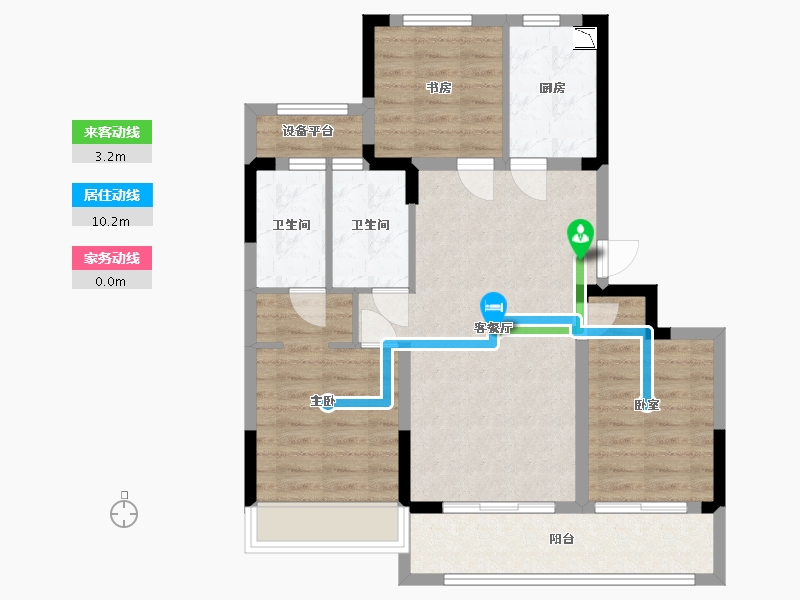 浙江省-温州市-凯迪融创新鹿园-81.76-户型库-动静线