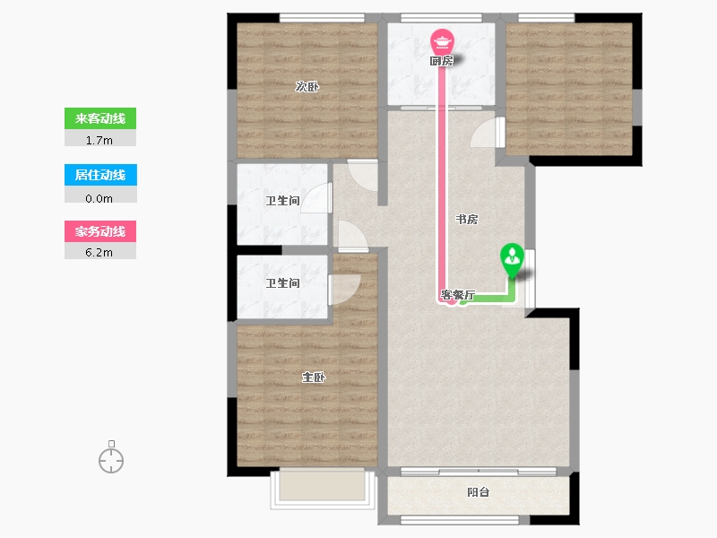 甘肃省-天水市-宏飞·翰林名苑-98.93-户型库-动静线