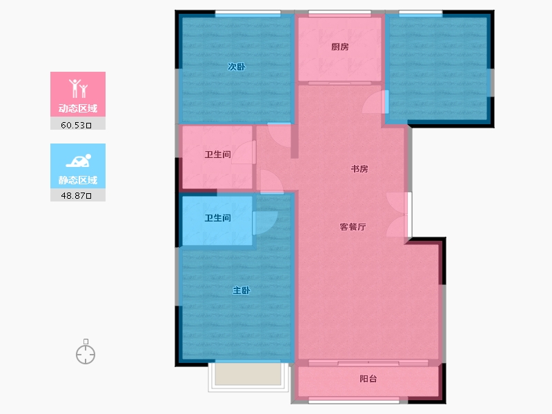 甘肃省-天水市-宏飞·翰林名苑-98.93-户型库-动静分区