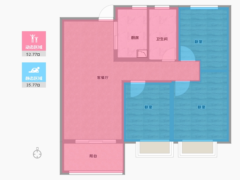 江苏省-泰州市-大华锦绣时代-79.00-户型库-动静分区