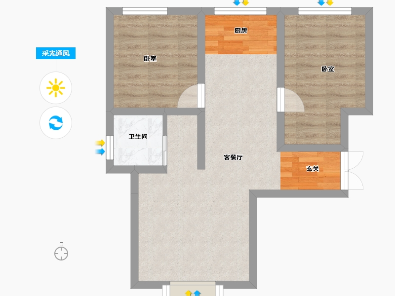 新疆维吾尔自治区-乌鲁木齐市-西雅美图小镇-52.73-户型库-采光通风