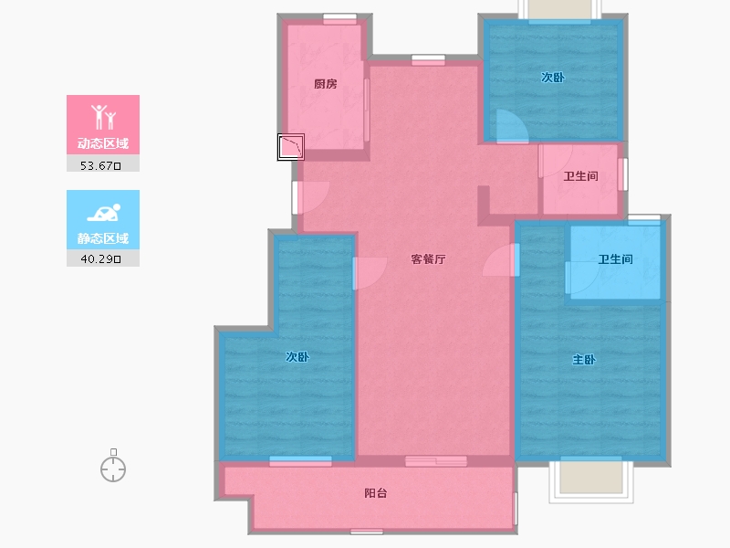 江苏省-南通市-橙园-84.00-户型库-动静分区