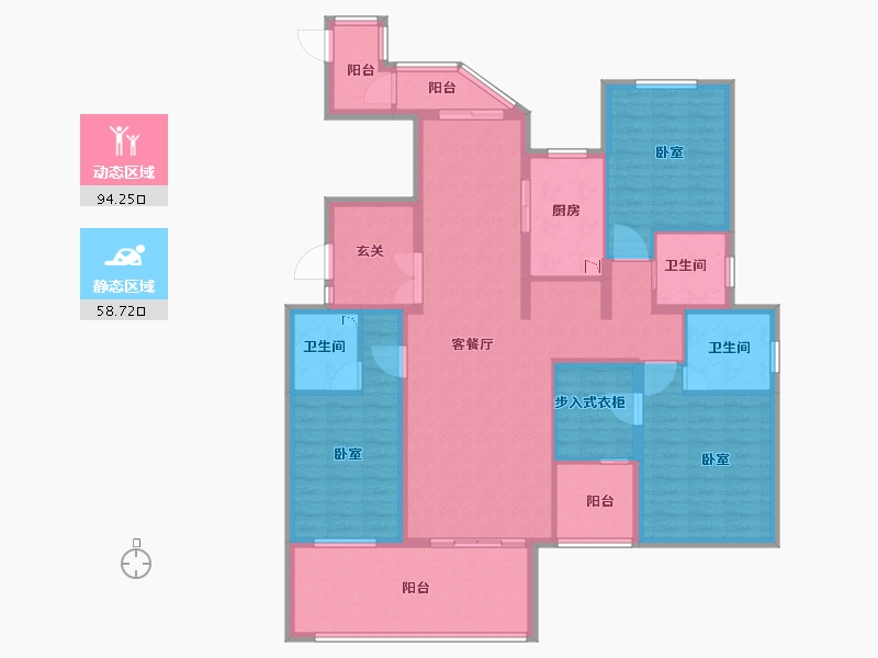 江苏省-南通市-绿地新都会-136.58-户型库-动静分区