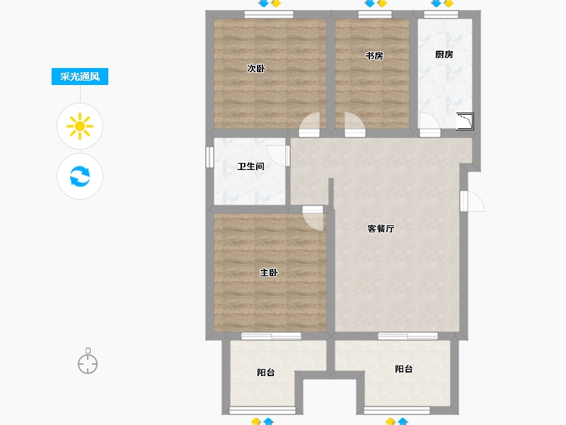 江苏省-徐州市-星宿生活广场-78.99-户型库-采光通风