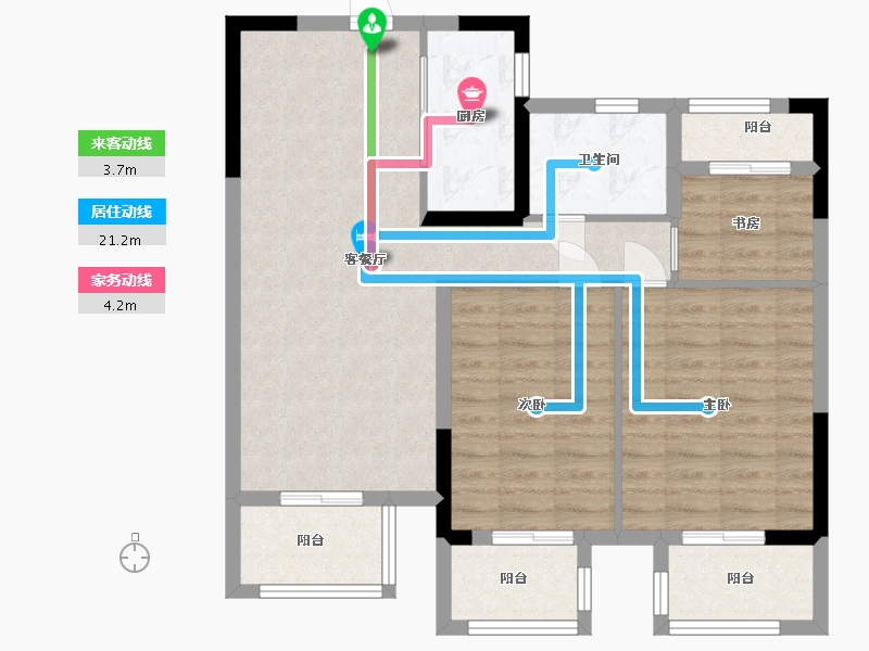 江苏省-淮安市-清城创意谷-84.80-户型库-动静线