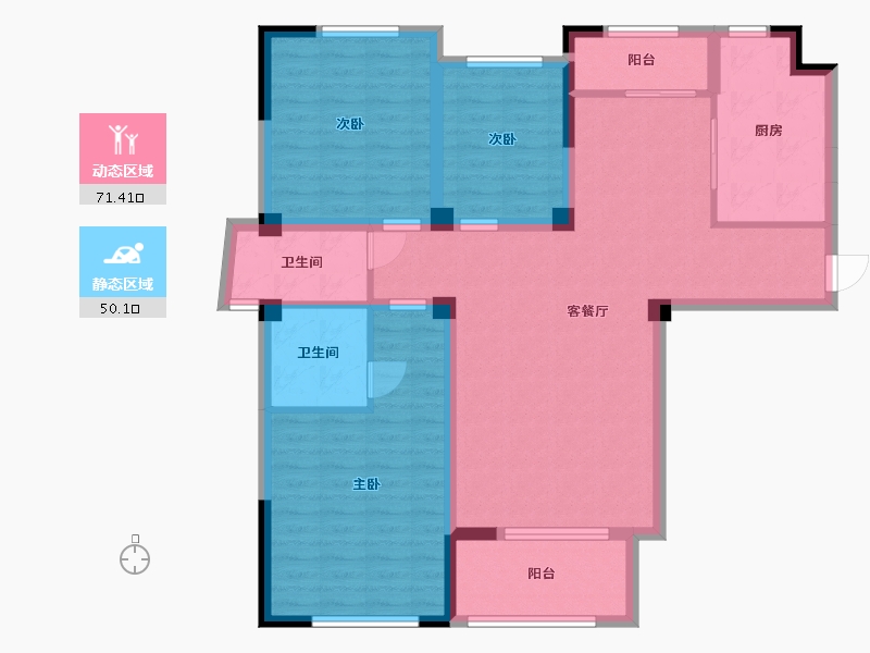 江苏省-淮安市-亿力未来城-108.80-户型库-动静分区