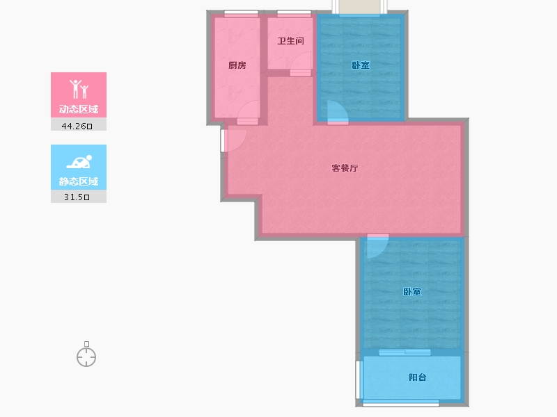 安徽省-淮南市-舜耕花都-67.19-户型库-动静分区