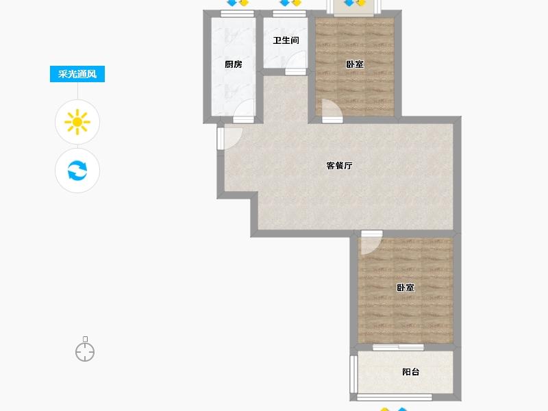 安徽省-淮南市-舜耕花都-67.19-户型库-采光通风