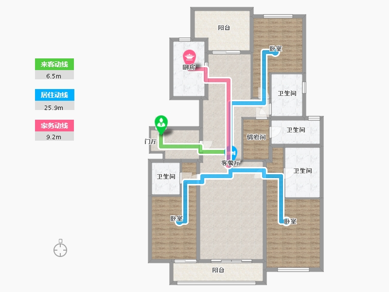 浙江省-杭州市-天都城天熙公馆-167.55-户型库-动静线