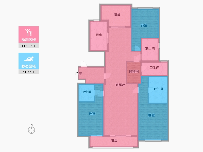 浙江省-杭州市-天都城天熙公馆-167.55-户型库-动静分区