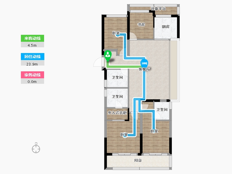 浙江省-杭州市-滨江嘉品美寓-108.22-户型库-动静线