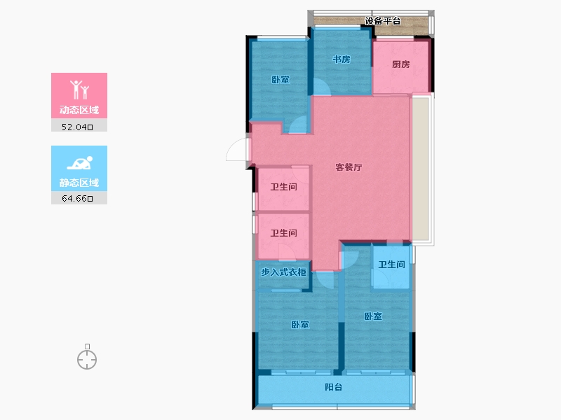 浙江省-杭州市-滨江嘉品美寓-108.22-户型库-动静分区