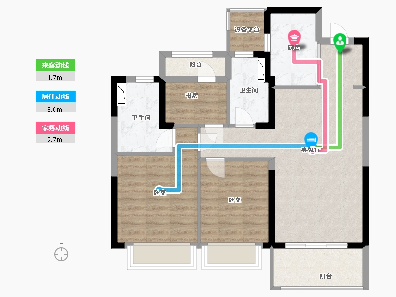 浙江省-宁波市-奥园·悦东湾-77.00-户型库-动静线