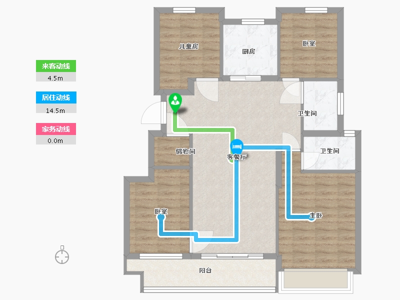 江苏省-苏州市-合景·云溪四季-93.00-户型库-动静线