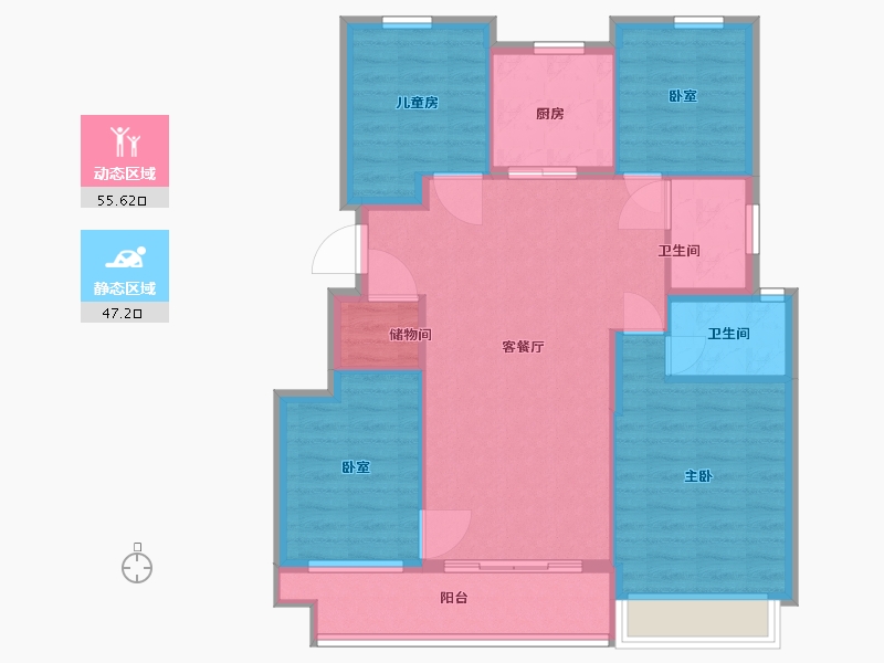 江苏省-苏州市-合景·云溪四季-93.00-户型库-动静分区