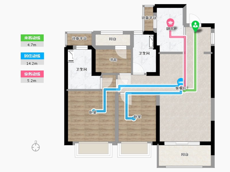 浙江省-宁波市-奥园·悦东湾-78.00-户型库-动静线