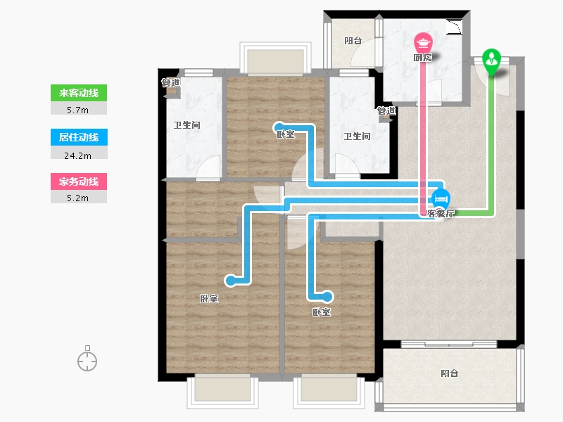 安徽省-淮南市-淮南恒大御府-106.08-户型库-动静线