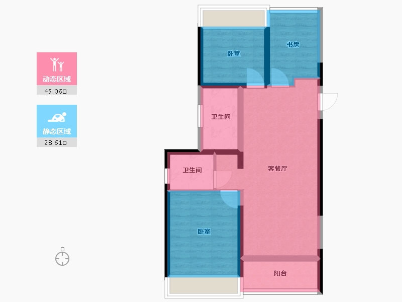 浙江省-湖州市-湖州府-71.00-户型库-动静分区