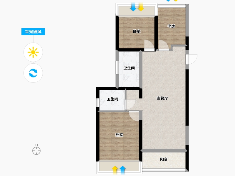 浙江省-湖州市-湖州府-71.00-户型库-采光通风