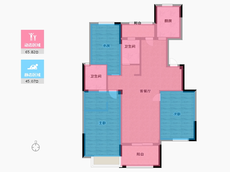 江苏省-淮安市-云河湾-98.70-户型库-动静分区