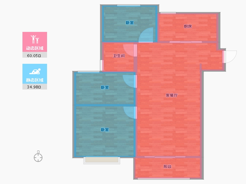 江苏省-泰州市-大华锦绣时代-88.00-户型库-动静分区